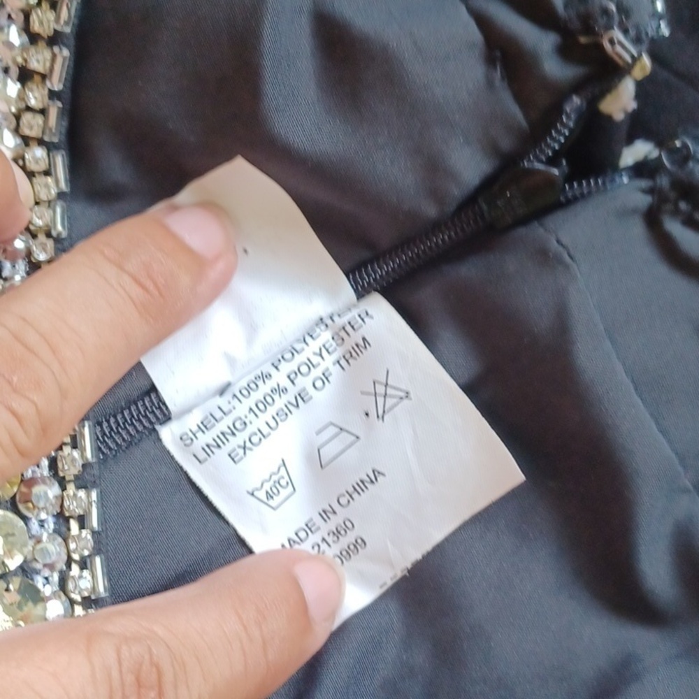 Mori Lee: Black Rhinestone embellished Maxi skirt, 42" Long - Picture 6 of 8